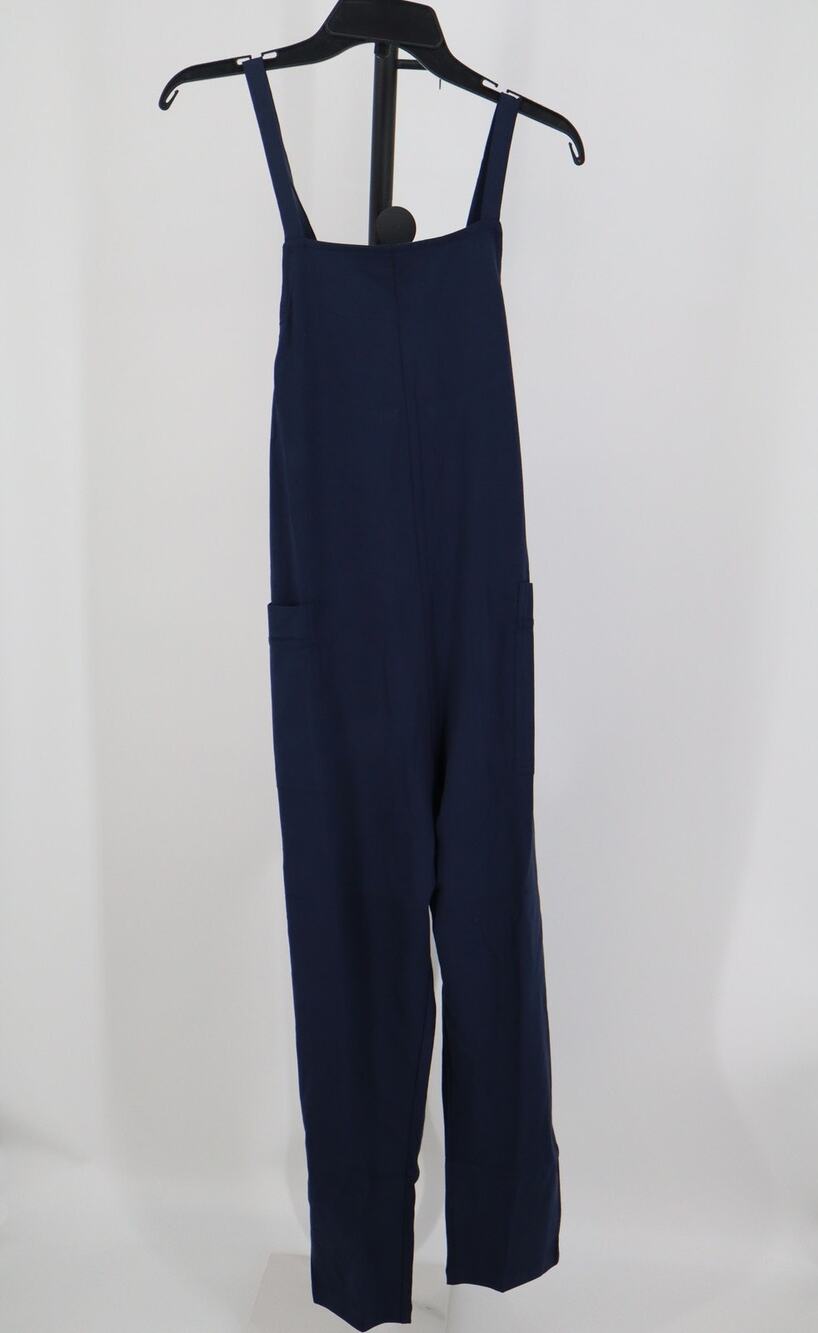 NEW Quince Overall Jumpsuit Navy Blue Pocket Straight Relaxed Size S